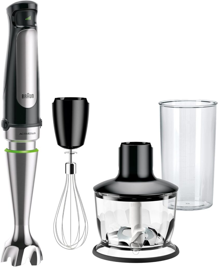 Braun MultiQuick 7 3-in-1 Immersion Blender with Food Processor – Powerful Handheld Electric Stick Blender – Emulsifier for Chopping, Beating & Whisking – Ideal for Soup, Puree, Smoothies & More