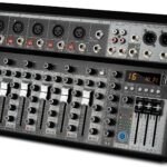 Depusheng Professional Audio Mixer, 7 Channel Audio Interface Sound Board Mixing Console System, 16-Bit DSP DJ Bluetooth Mixer +48V Phantom Effect For Karaoke Studio Streaming Recording (XT7)