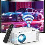 Mini WiFi Projector with Bluetooth, 1080P HD Portable, Outdoor Movie Projector for Smartphone, Compatible with iOS/Android/PC/TV Stick/PS5/HDMI/USB/TF