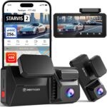 REDTIGER Dual 4K Dash Cam with 256GB eMMC, STARVIS 2 IMX678 Front and Rear Dash Camera with Dual HDR, Voice Control, 4” Touch Screen, Built-in 5.8GHz WiFi GPS, HDR Night Vision (F77 V2)