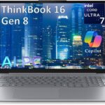 Lenovo ThinkBook 16 Gen 8 16″ FHD+ Business AI PC Laptop Computer, Intel 16-Core Ultra 7 255H (Beat i7-13900H), 64GB DDR5 RAM, 2TB PCIe SSD, WiFi 6E, Bluetooth 5.3, Fingerprint Reader, Windows 11 Pro