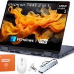 Dell inspiron 14 2-in-1 Laptop, AMD R5 8640HS (Up to 4.9 GHz), 14″ Full HD+ Touch Screen, Radeon Graphics, 64 GB DDR5, 2 TB SSD, Fingerprint,Copilot-AI Chat, Windows 11 Pro w/Accessories