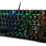Redragon K556 RGB LED Backlit Wired Mechanical Gaming Keyboard, 104 Keys Hot-Swap Mechanical Keyboard w/Aluminum Base, Upgraded Socket and Noise Absorbing Foams, Soft Tactile Brown Switch