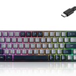 Wired Portable 60% Mechanical Feeling Gaming Keyboard,RGB LED Backlit Compact 68 Keys Mini Wired Office Keyboard for Windows Laptop PC Mac Gamer, Typist, Travel on Business Trip -Grey and Black