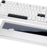 KEEBMONKEY WOBKEY Rainy 75 CNC Aluminum HMX/JWK/Cocoa Switches Triple-Mode Connectivity Mechanical Keyboard with Superior Acoustics, No RGB/PP/Mirrored Glass/3500mAh/Violet Switch (Lite – Silver)