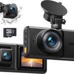 iZEEKER 3 Channel Dash Cam Front and Rear Inside, 2K Single, 1080P Triple Dash Camera for Cars with MicroSD Card, Infrared Night Vision for Taxi Driver, Accident Record, Loop Recording, Parking Mode