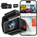 REDTIGER F4 Pro 4K Dash Cam Front and Rear, STARVIS 2 Sensor, 128GB Card Included, Built-in 5.8GHz WiFi6, 2.2inch Touch Screen Dash Camera for Cars, Voice Control, 24H Parking Mode