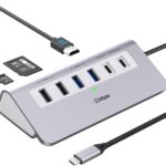 USB C Hub, INTPW 9-in-1 USB C Hub Multiport Adapter with 4K HDMI, PD 100W, Type-C and 2 USB A 3.0 5Gbps, 2 USB A 2.0, SD/TF Card Reader, Aluminum USB Hub for Laptop, iPhone 16/15 Series, MacBook, iPad