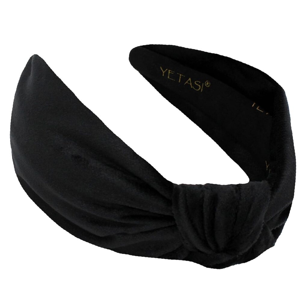 Velvet Black Headbands for Women, Trendy Womens Headbands are Knotted Headband for Women’s Hair, Cute Top Knot Fashion Designer Girls Head band