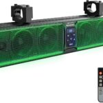 KEMIMOTO 6-Speaker Metal UTV Sound Bar, 25-inch IP65 Waterproof Golf Cart Sound Bar, ATV Speaker Bluetooth with RGB, SxS Soundbar Compatible with Polaris RZR Can-Am w/ 1.25 in – 2 in Roll Bar