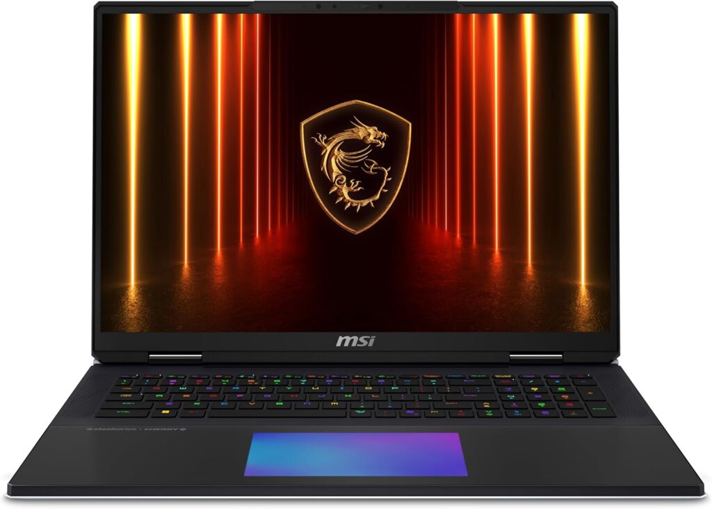MSI Titan 18 HX AI 18″ 120Hz MiniLED UHD+ Gaming Laptop: Intel Ultra 9-285HX, NVIDIA Geforce RTX 5090, 96GB DDR5, 6TB NVMe SSD, Thunderbolt 5, Wi-Fi 7, Win 11 Pro: Black A2XWJG-016US