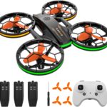 Drones for Kids – RC Drone with Auto Hovering and Headless Mode, Quadcopter with LED Light, Propeller Full Protect, 3D Flips, 3 Batteries, Remote Control, Best Toys Gifts