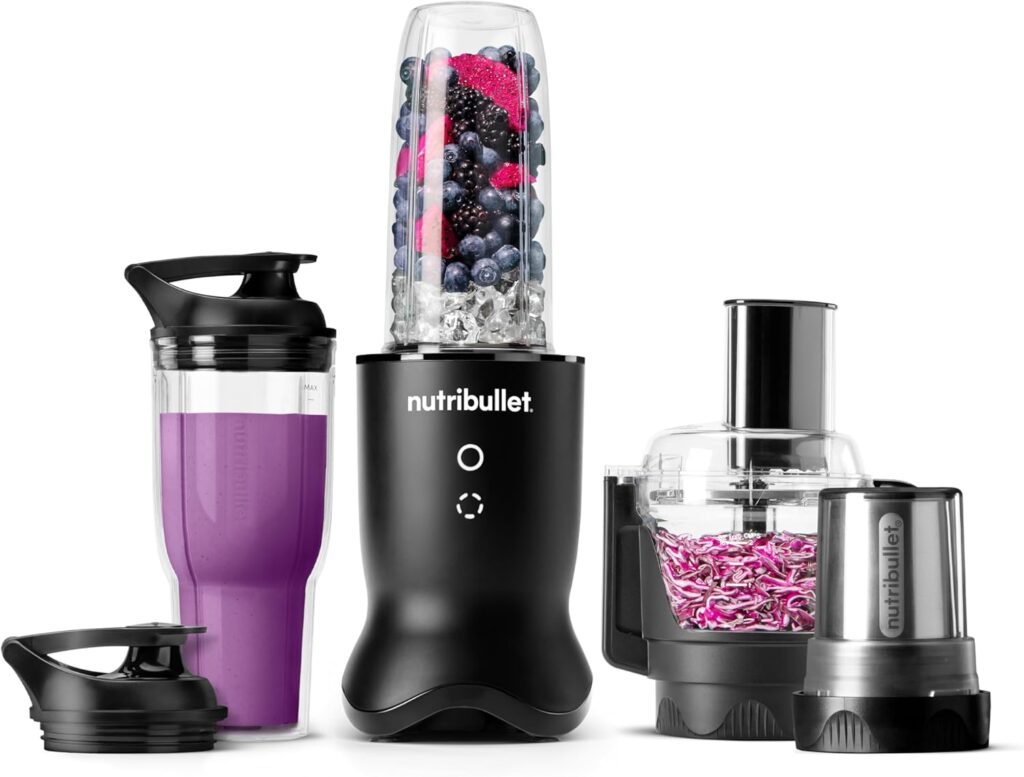 nutribullet® Ultra Plus+ 3-1 Compact Kitchen System, 1200W Kitchen System with Blender, Food Processor, and Coffee and Spice Grinder, 32oz and 24oz Blending Cups, 2-Cup Food Processor, Satin Black