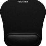 TECKNET Mouse Pad with Wrist Support, Ergonomic Gaming Mouse Pad Pain Relief, Portable Comfortable Mousepad for Computer, Laptop, Office, Home and Travel, Non-Slip Base, Waterproof Surface, Black