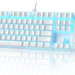 MageGee Mechanical Gaming Keyboard, Wired USB Adjustable Backlight Keyboard, New Mechanical Storm 100% Anti-ghosting Keyboard with Blue Switches for Windows PC/MAC Games (White)