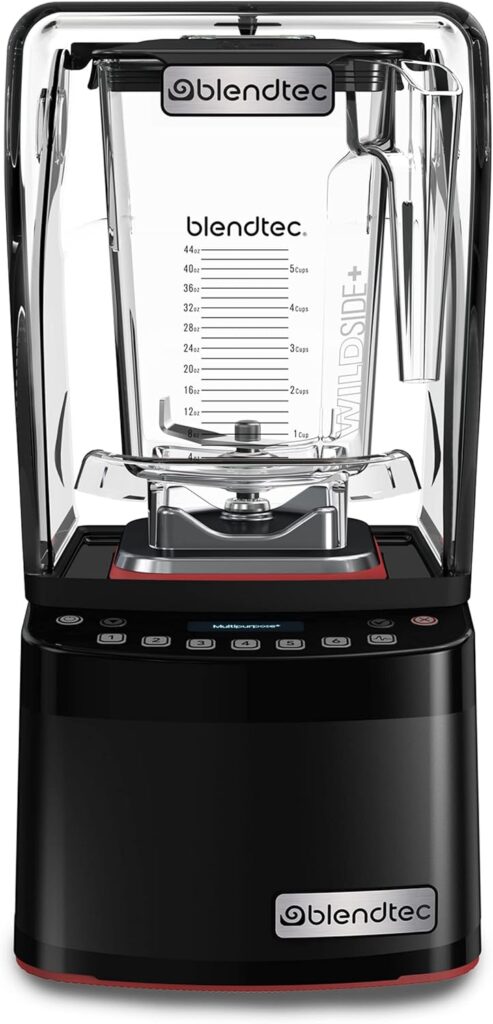 Blendtec Stealth 885 Commercial Blender, WildSide+ Jar, Blendtec Stealth Sound Enclosure, Strongest Commercial-Grade Power, Self-Cleaning, 42 Pre-programmed Cycles, Black
