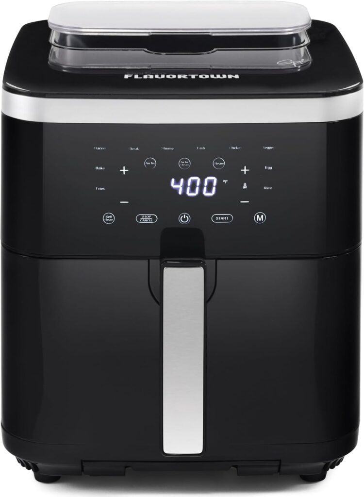 Guy Fieri’s Flavortown 6.5 Quart Steam Air Fryer with Moisture Lock Technology – Programmable Steamer and Air Fryer Combination, Temperature Control, 10-Presets, 1700 Watts