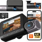 70mai 4K T800 3 Channel Dash Cam, Dash Cam Front and Rear Inside(2160P+2160P+1080P), STARVIS 2 IMX678, HDR Night Vision, Dash Camera for Cars with 512GB Card, WiFi 6, 4G LTE, ADAS, 24H Parking Mode