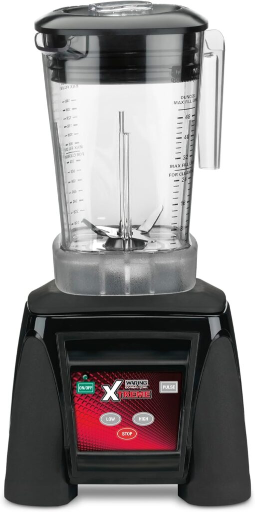 Waring Commercial MX1050XTXP 3.5 HP Blender with Electronic Keypad, Pulse Feature and a 48 oz. BPA Free Copolyester Container, 120V, 5-15 Phase Plug,Black