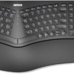 Arteck Split Ergonomic Keyboard with Cushioned Wrist and Palm Rest, 2.4G USB Wireless Comfortable Natural Ergonomic Split Keyboard, for Windows Computer Desktop Laptop