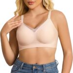 Seamless Bras for Women – No Underwire Lift & Shape V-Mesh, Everyday Comfort Wireless T-Shirt Bra with Full Coverage Support