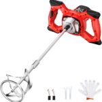 SILVEL Cement Mixer, Max 2400W Electric Concrete Mixer with 6 Adjustable Speeds, Portable Mortar Mixer, 110V Handheld Mud Mixer for Mixing Mortar, Paint, Slurry, Gypsum, Sheetrock, Feeding