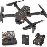 AVIALOGIC Mini Drone with Camera for Kids, Remote Control Helicopter Toys Gifts for Boys Girls, FPV RC Quadcopter with 1080P HD Live Video Camera, Altitude Hold, Gravity Control, 2 Batteries, Black