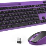 2.4GHz Silent USB Wireless Keyboard and Mouse Combo – Full-Size Keyboard with Phone Holder and Mouse for Computer, Desktop and Laptop (Purple)
