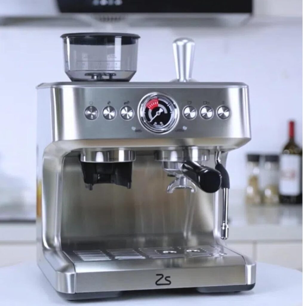 Espresso Machines with grinder, 20 Bar Professional Espresso Maker with Milk Frother & 95 oz Removable Water Tank for Latte and Cappuccino, Espresso Coffee Maker for Home, Silver