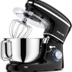 CHeflee Stand Mixer,660W 6+P With 6.5QT Stainless Steel Bowl,Dough Hook, Wire Whip & Beater,for Most Home Cooks,Black
