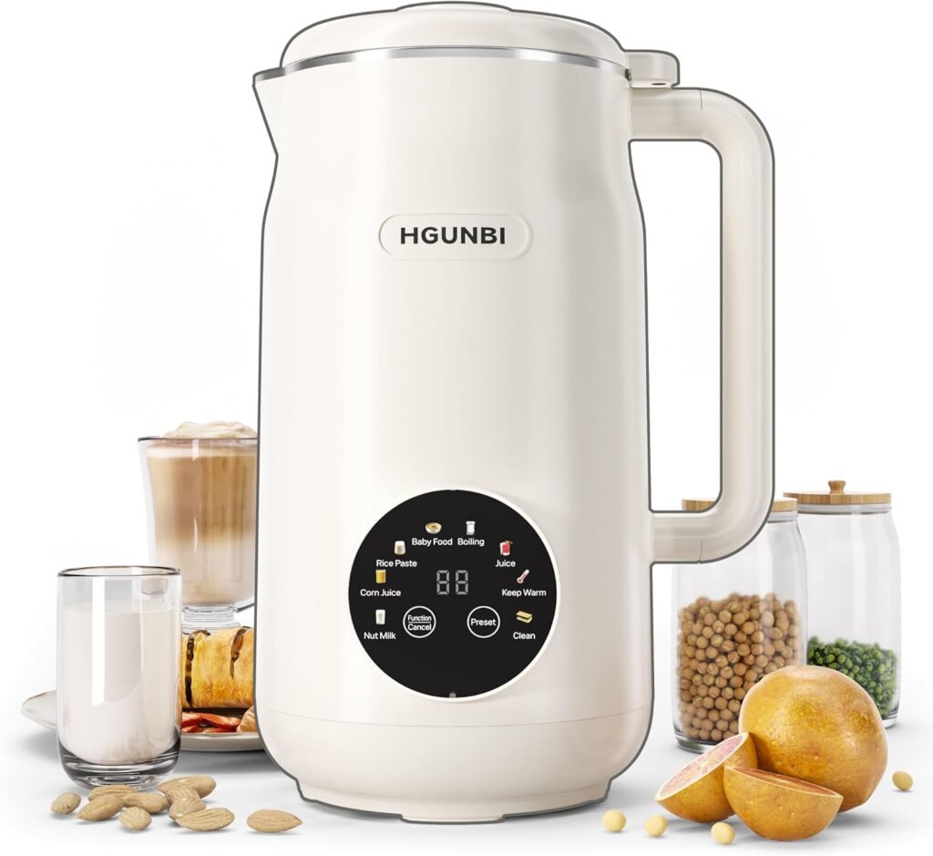 8-in-1 Automatic Nut Milk Maker Machine, 50oz Soy Milk Maker with 12 Blades, Nut Milk Maker Blender for Homemade Plant-Based Milk, Oat, Soy, with Self-Cleaning, Keep Warm, 12-Hour Delay