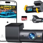 4K Dash Cam Front and Rear, 64GB SD Card, 1.5” IPS Display Car Camera, 5Ghz WiFi+App Control, Night Vision, 24H Parking Mode, G-Sensor, WDR, 170° Wide Angle, 4K+1080P Dual Dash Camera for Cars