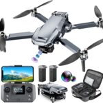 GPS Drone with 4K Camera for Adults, Foldable RC Quadcopter with 1640ft Range Video Transmission, 3-Axis Gimbal, 46 Mins Flight Time, Auto Return, Follow Me, Circle Fly, Waypoint Fly, Gesture Control