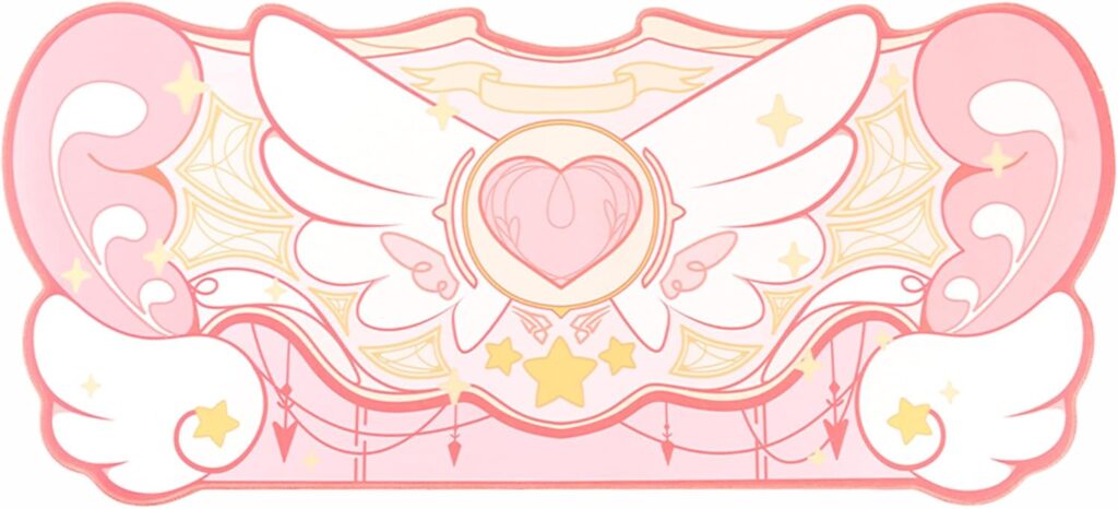 GeekShare Large Gaming Mouse Pad Kawaii Pink Non-Slip Rubber Back Mouse Pad Big Waterproof Desk Mat for Keyboard and Mouse Perfect for Gaming,or Home Office Work – Star Wings(Super Dense Cloth)
