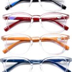AQWANO 4 Pack Computer Reading Glasses Blue Light Filter Readers Glare Glasses for Men Women
