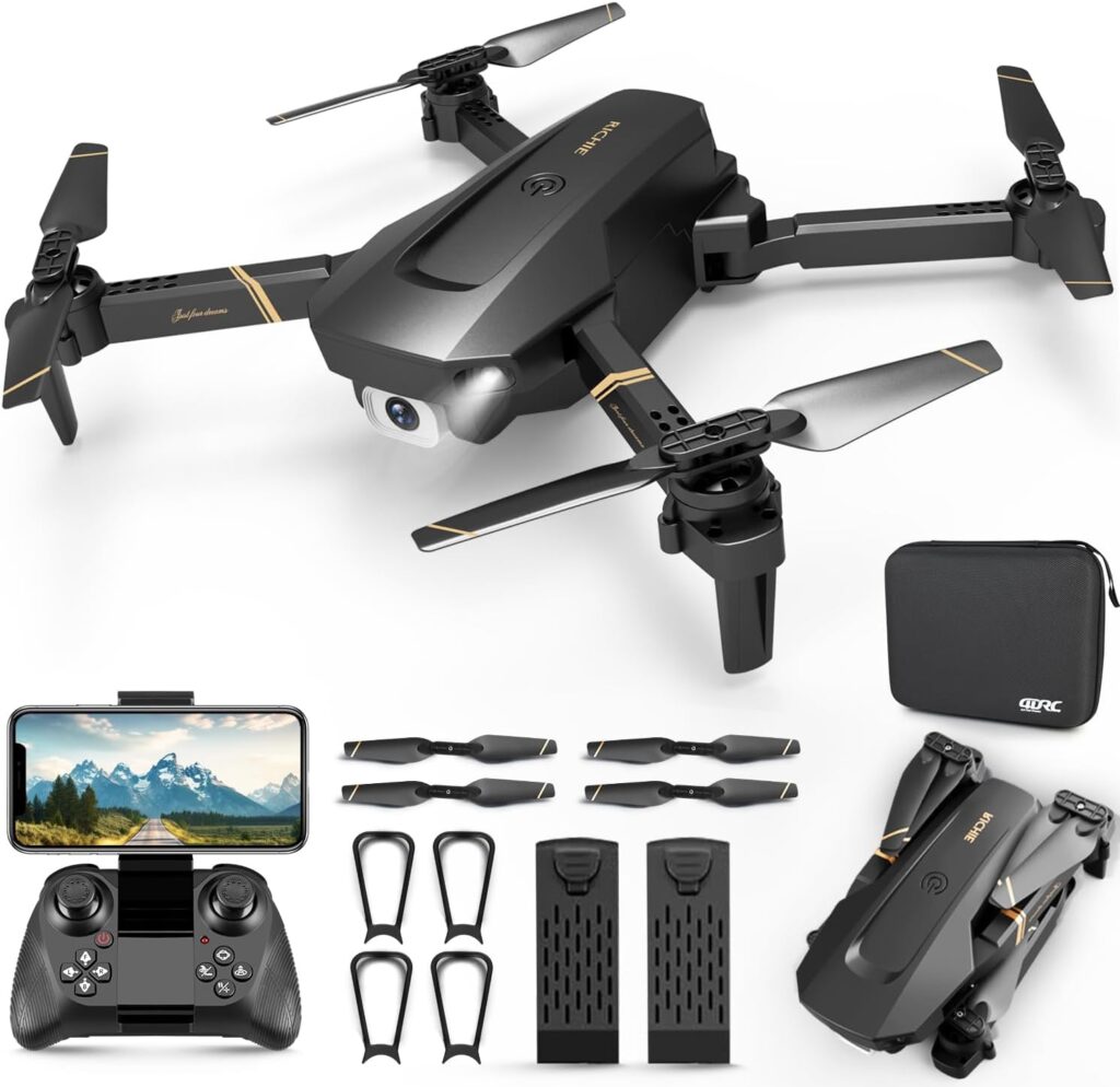 4DRC V4 Drone with Camera 1080P FPV Foldable Mini Drone for beginners adults, Gravity Control, Auto-Follow, Trajectory Flight,One Key Take Off, 2 Batteries, Drones for Kids