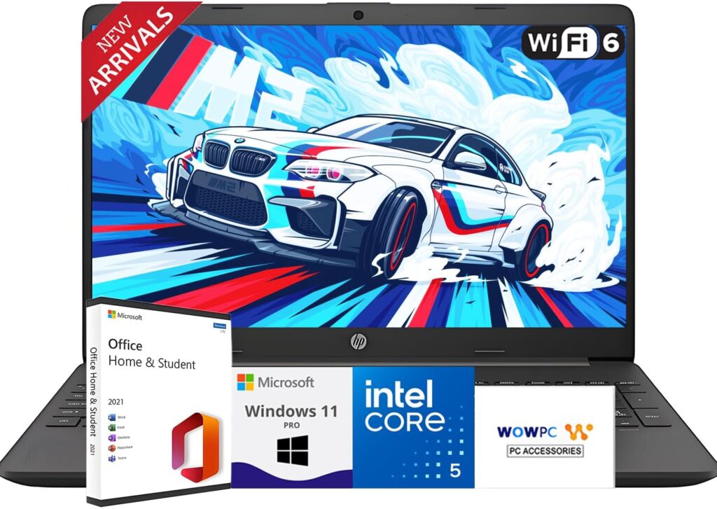 HP Newly Designed 15.6″ Business Laptop(2025/2026 Edition) with Microsoft Office, Intel Core i5-1235U 10-core Processor, 16GB RAM, 1TB SSD, Ultra Quiet, Long Battery Life, Windows 11 Pro, WOWPC
