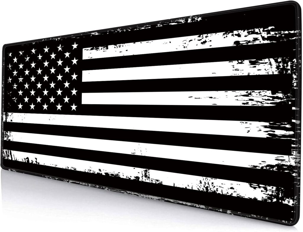 Large Mouse Pad, Gaming Mousepad with Stitched Edges, Non-Slip Rubber Base Keyboard Mouse Mat Desk Pad for Work, Game, Office, Home, 31.5 x 11.8 in, American Flag