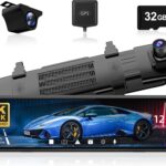 REDTIGER T27 Mirror Dash Cam Front and Rear, 4K+2.5K Rear View Mirror Camera, 11″ UHD Touch Screen Rearview Mirror Backup Camera, Night Vision, GPS, Reverse Assistance, Parking Monitor, 32GB Card