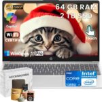 HP Premium 15.6″ Touchscreen Laptop Computer – Intel 10-Core i7 1355U • 64GB RAM, 2TB SSD • 15.6″ FHD Anti-Glare • Win 11 Pro • Wi-Fi 6 • Ai Copilot • for Business & Student • w/Accessories