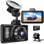 AZDOME M01 Dual Dash Cam Front and Rear with Free 64GB Card, 3″ Screen Dual Dashboard Camera for Car, Built-in ADAS G-Sensor, 24H Parking Mode Car Camera (M01 Pro)