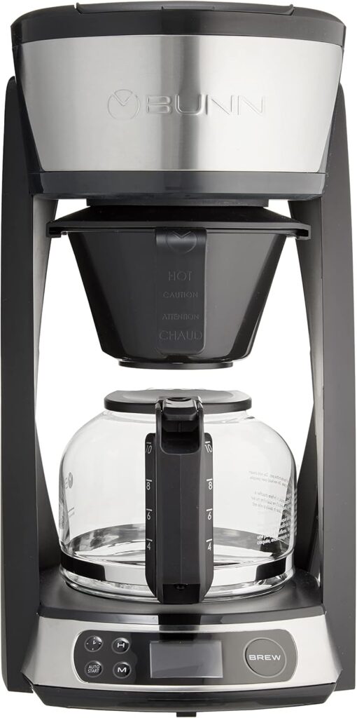 BUNN HB Heat N Brew Programmable Coffee Maker, 10 cup, Stainless Steel, 46500.0003