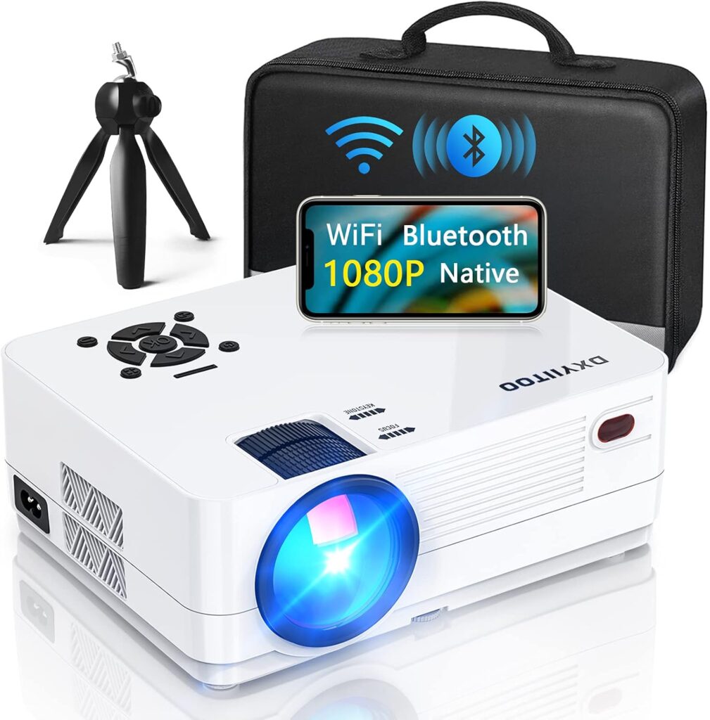 Native 1080P Projector with WiFi and Two-Way Bluetooth, Full HD Movie Projector for Outdoor Movies, 300″ Display Projector 4k Home Theater, Compatible with iOS/Android/PC/XBox/PS4/TV Stick/HDMI/USB