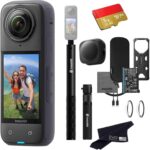 Insta360 X4 Bullet Time Bundle- Waterproof 360 Action Camera with 1/2″” 48MP Sensors, 8K 360 HDR Video, 72MP 360 Photo, |Bundle Includes Bullet Time, Lens Cap (1TB), Black