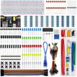 REXQualis Electronics Component Fun Kit w/Power Supply Module, Jumper Wire, 830 tie-Points Breadboard, Precision Potentiometer,Resistor Compatible with Arduino, Raspberry Pi, STM32