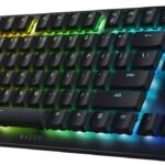 Razer DeathStalker V2 Pro TKL Wireless Gaming Keyboard: Low Profile Optical Switches Linear Red – HyperSpeed Wireless & Bluetooth – Chroma RGB – Up to 200 Hr Battery Snap Tap
