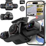 PRUVEEO 360 Degree View 4 Channel Dash Cam Front and Rear Inside Left Right, Dash Camera for Cars with CPL, Built-in GPS WiFi Night Vision, 24/7 Recording Parking Mode Monitor, Free 128G Card