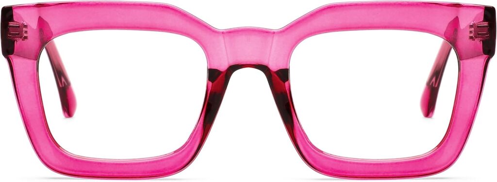 AQWANO Stylish Oversized Reading Glasses for Women Fashion Designer Readers Blue Light Square Computer Glases