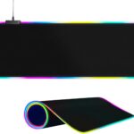 Large RGB Gaming Mouse Pad -15 Light Modes Touch Control Extended Soft Computer Keyboard Mat Non-Slip Rubber Base for Gamer Esports Pros 31.5X11.8