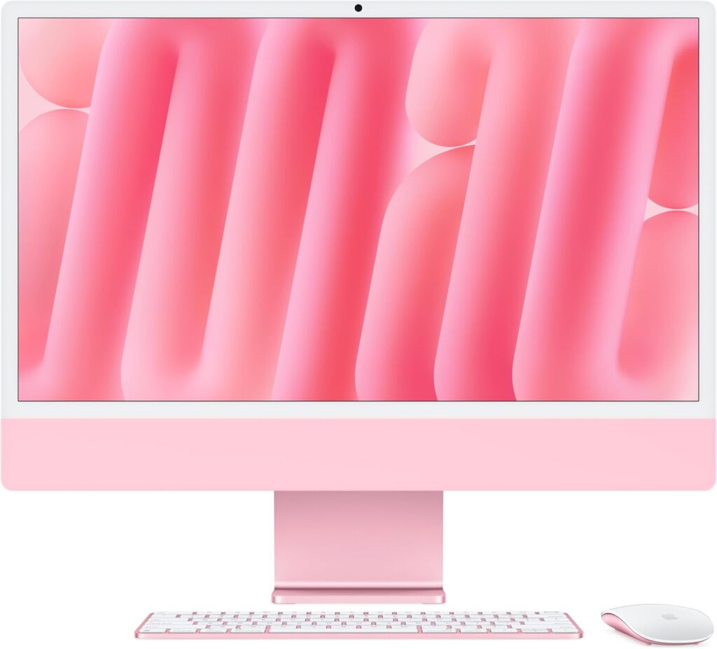 Apple 2024 iMac All-in-One Desktop Computer with M4 chip with 10-core CPU and 10-core GPU: Built for Apple Intelligence, 24-inch Retina Display, 16GB Unified Memory, 256GB SSD Storage; Pink